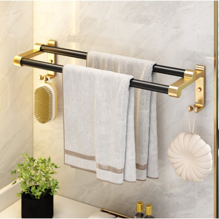 Luxe Handdoekrek Badkamer Rosé Goud/Zwart - Handdoekenrek - Handdoekhouder - Handdoekstang
