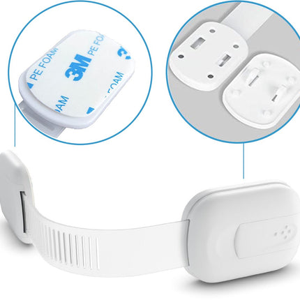 SIPO Strap Lock 6-delig - Verstelbaar Veiligheidsslot voor Laden en Kasten - Zelfklevende Meubelbeveiliging tegen Kinderen - Kastsloten -