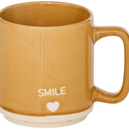 Secret de Gourmet Koffie mokken/bekers Earth - 4x stuks in metalen rekje - Keramiek - glans afwerking - 340 ml - 7 x 9 cm