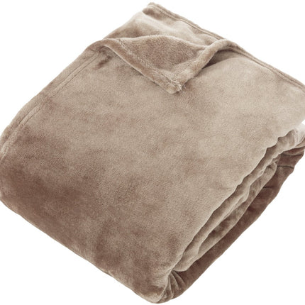 Atmosphera Plaid effen deken - 240x260cm - Beige