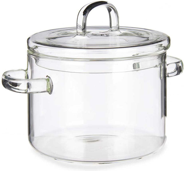 Vivalto Kookpan met deksel - borosilicaat glas - 1.4 L - D15 x H20 cm - transparant