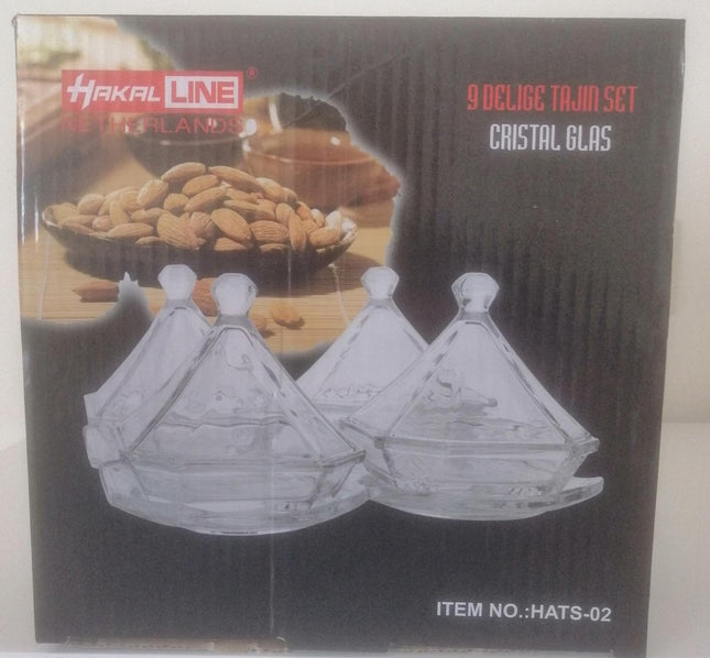 9 delige Glas Tajine Set. AtlasMed.