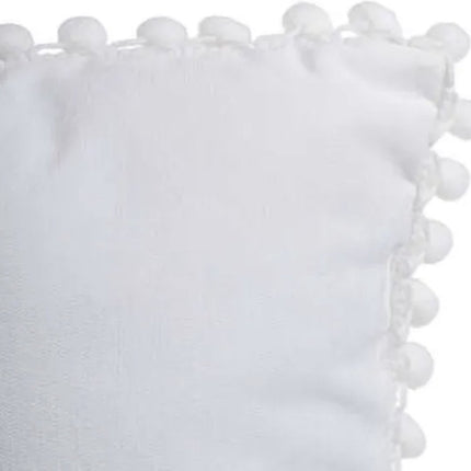 Sierkussen Ellis - Wit - Sierkussen met pompons/tassels - 40x40 cm