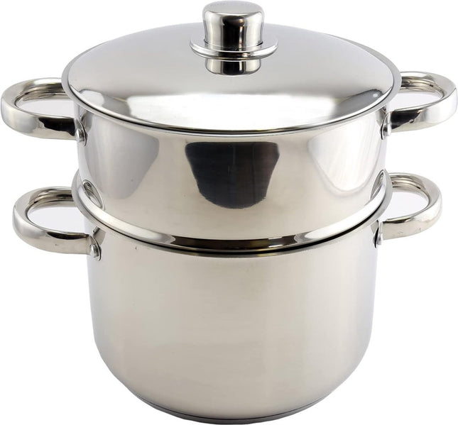 Royalty Line® C12L Stoompan Inductie - 12 Liter / Ø 26 cm - Soeppan Voor Alle Warmtebronnen - RVS Deksel met Couscous Pan