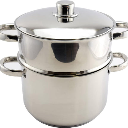 Royalty Line® C8L Stoompan Inductie - 8 Liter / Ø 24 cm - Soeppan Voor Alle Warmtebronnen - RVS Deksel met Couscous Pan