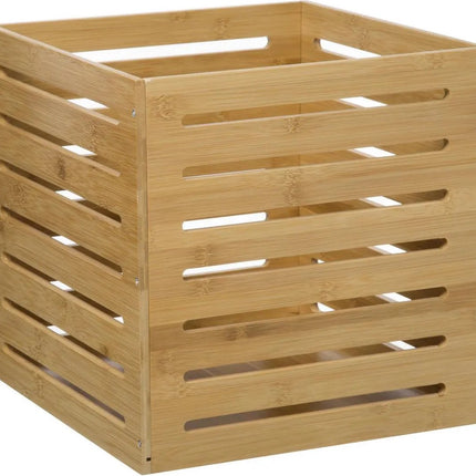 5Five Fruitkisten opslagbox - open structuur - lichtbruin - hout - L31 x B31 x H31 cm - Decoratie huis en tuin - Kisten/kistjes
