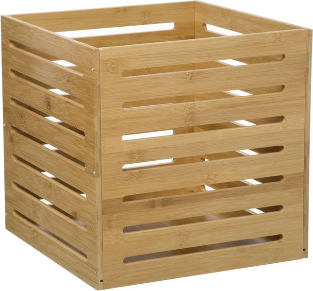 5Five Fruitkisten opslagbox - open structuur - lichtbruin - hout - L31 x B31 x H31 cm - Decoratie huis en tuin - Kisten/kistjes