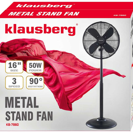 Klausberg 7860 - Staande ventilator op statief - zwart - 40 cm