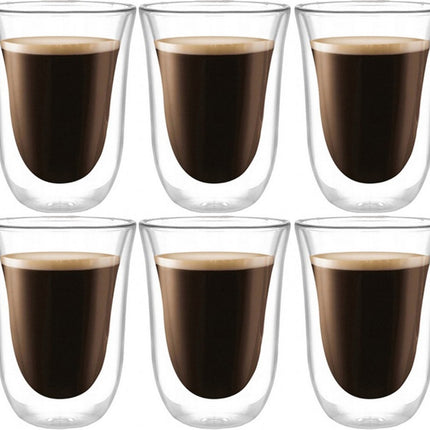 6 stuks Dubbelwandige Glazen - 270 ml - Koffieglazen - Theeglas - Cappuccino Glazen - Latte Macchiato Glazen