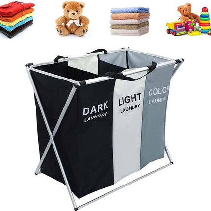 Vrijstaande Wasmand met 3 Vakken – 135L Organizer