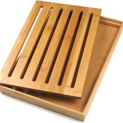 Kinghoff 1217 brood snijplank - bamboe - kruimelbak - 37x23,5x3cm