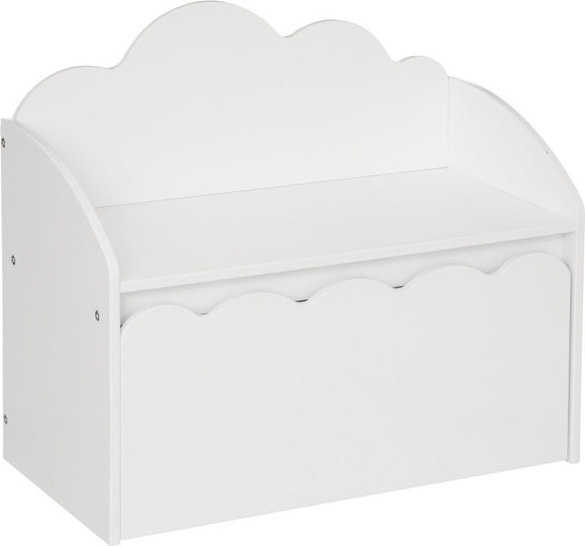 Atmosphera Kids Zoete wolk speelgoedkist / kinderbank - Opberger - Wit