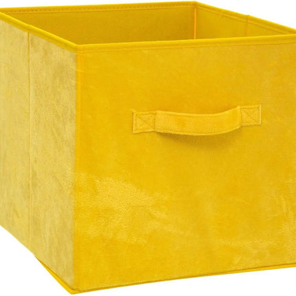 5Five Opbergmand/kastmand - geel - 29 liter - 31 x 31 x 31 cm - Opbergboxen - Vakkenkast manden - polyester
