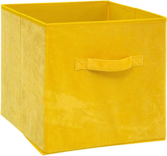 5Five Opbergmand/kastmand - geel - 29 liter - 31 x 31 x 31 cm - Opbergboxen - Vakkenkast manden - polyester