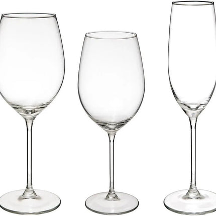 Set van 18x wijnglazen en champagneglazen Lina 210/410/540 ml van glas - Wijn glazen - Champagne glazen