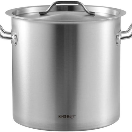 Kinghoff Kookpan 17 liter - Ø28cm - Geschikt voor alle Warmtebronnen (Incl. Inductie) - Soeppan - Stoompan - XXL - Grote pan