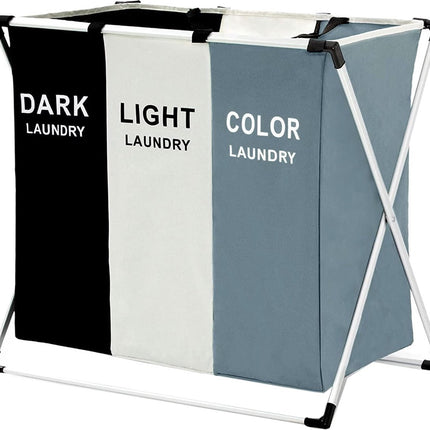 Vrijstaande Wasmand met 3 Vakken – 135L Organizer