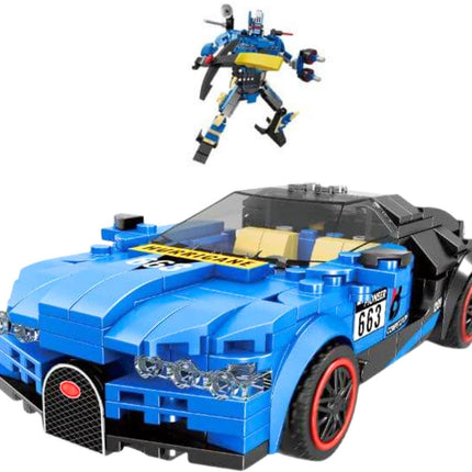 2-in-1 Bouwstenen Robot en Auto Set 328 Delen - Met Trekveer Mechanisme - Bouwspeelgoed - Robot Auto - Auto Bots - 2 in 1 - Bouwset