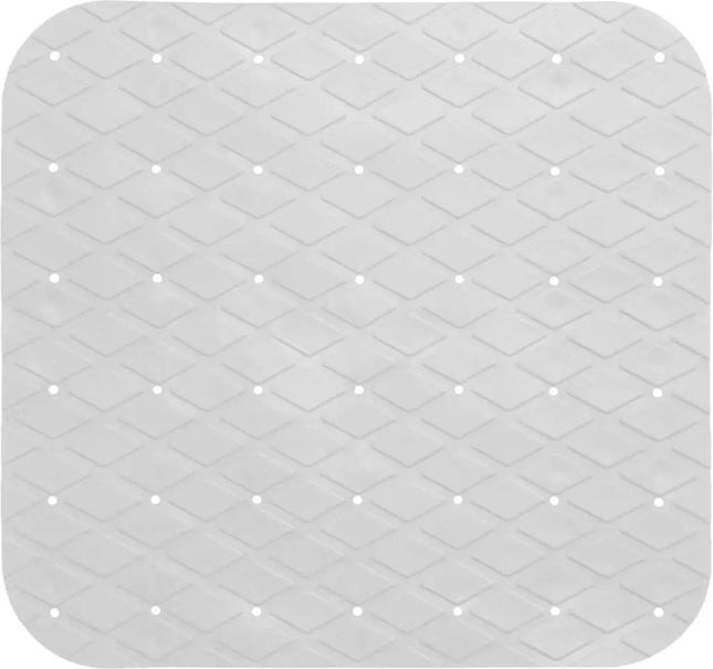 5Five Anti-slip badkamer douche/bad mat - wit - 50 x 50 cm - vierkant - Badkamermat met zuignappen - rubber