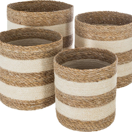 Atmosphera Ronde jute opbergmanden 4-delige set