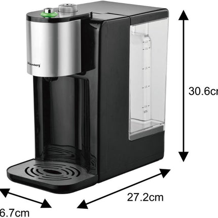 Klausberg KB7878 Hot Water Dispenser – 2,2 Liter – Temperatuurregeling (45-100°C) – Zwart & RVS – 2600W - Heetwaterdispenser