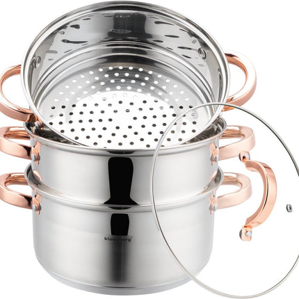 Klausberg 7732 - stoompan - 4 delig - 22 cm - rvs - alle warmtebronnen