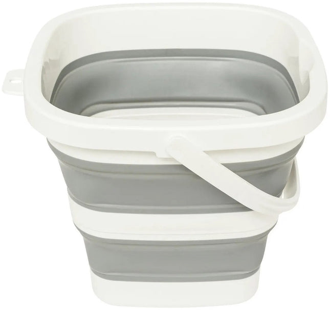 5Five Emmer opvouwbaar - 5L - grijs/wit - kunststof en rubber - Camping emmer
