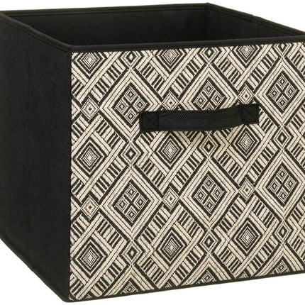 5Five Opbergmand - Set van 2x stuks - kastmand - 29 liter - zwart/creme - polyester - 31 x 31 x 31 cm - vakkenkast manden