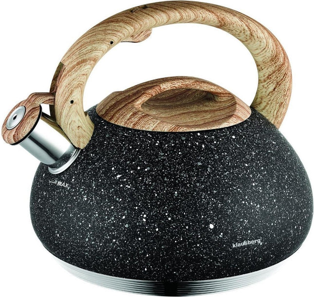 Klausberg 7279 - Fluitketel - zwart - marmer - 2.7 liter