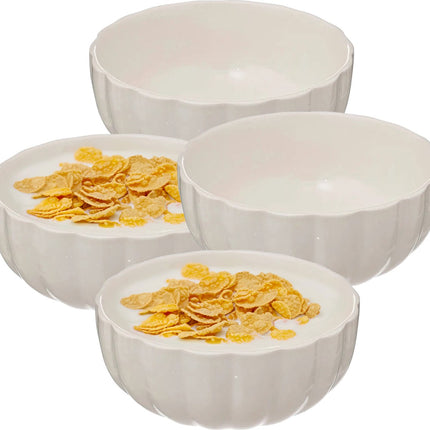 Secret de Gourmet Soepkommen/serveer schaaltjes - 4x - Delphi - porselein - D15 x H7 cm - ivoor wit