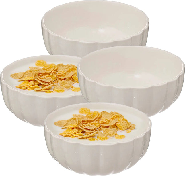 Secret de Gourmet Soepkommen/serveer schaaltjes - 4x - Delphi - porselein - D15 x H7 cm - ivoor wit