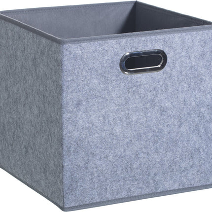 5Five Opbergmand/kastmandje - Donkergrijs - 31 x 31 x 31 cm - 29 liter - Vakkenkast manden - Stof met versterkte bodem - Opvouwbaar