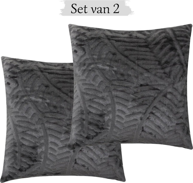 2x Sierkussen grijs - 40x40 cm - Kussens woonkamer decoratie