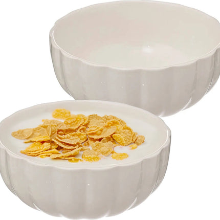 Secret de Gourmet Soepkommen/serveer schaaltjes - 2x - Delphi - porselein - D15 x H7 cm - ivoor wit