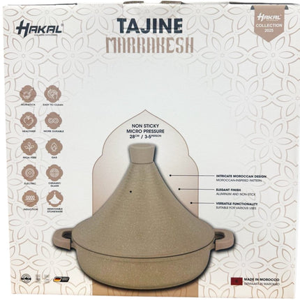 Tajine Marrakesh- Luxe Aluminium Tajine inductie| Taupe | Geschikt voor 4-8 personen