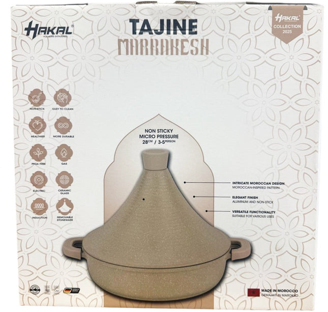 Tajine Marrakesh- Luxe Aluminium Tajine inductie| Taupe | Geschikt voor 4-8 personen