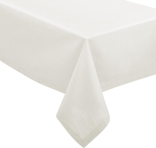 Tafelkleed van katoen rechthoekig 240 x 140 cm - wit - Eettafel tafellakens