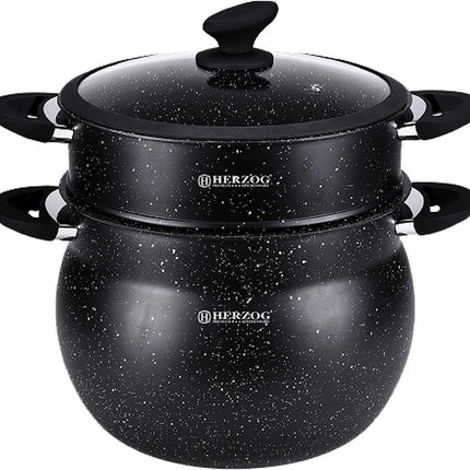 Herzog 6L aluminium stone-coated couscous pot - HR-CP6M