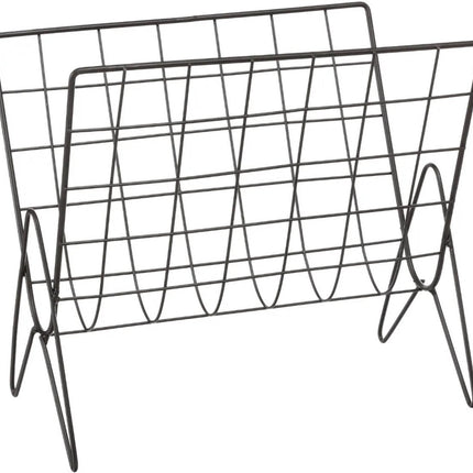 Atmosphera Lectuurbak Denver - voor tijdschriften/kranten/boek - zwart - metaal - 35 x 18 x 31 cm - naast bank/stoel - verhoogd