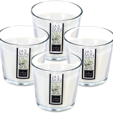 Atmosphera Candles Geurkaars - in glas - jasmijn aroma - 40 branduren - 13 x 12 cm - woondecoratie - geurkaarsen