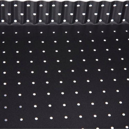 Bakvorm quiche / taart met losse bodem en geperforeerd rechthoek 31 X 21 cm