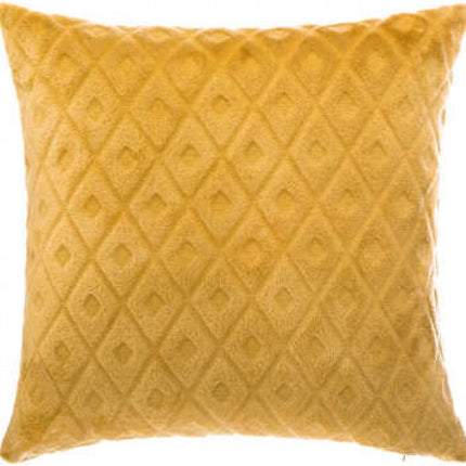 Kussen - Sierkussen - Comfort Above - Zacht - Geblokt - Atmosphera Créateur d'intérieur® - Kussen Okergeel met Palmblad motief Strak Design - 40x40cm