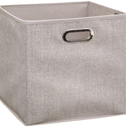 5Five Opbergmand/kastmand - beige - linnen - 14 liter - 31 x 31 x 15 cm - Opbergbox - Vakkenkast manden