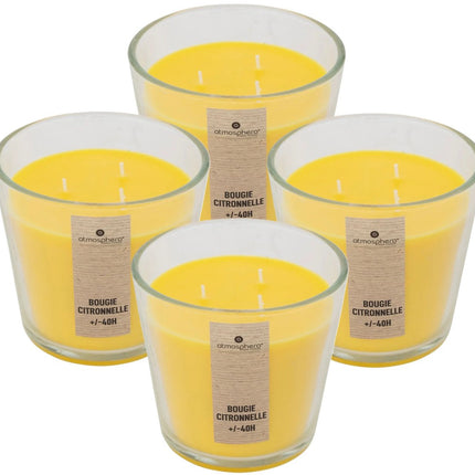 Atmosphera Candles Geurkaars - in glas - citronella aroma - 40 branduren - 13 x 12 cm - woondecoratie - geurkaarsen
