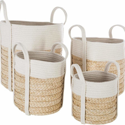 Decoratieve manden van riet, 4 maten