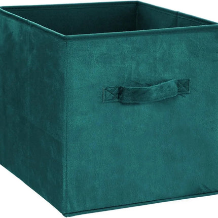 5Five Opbergmand/kastmand - petrol groen - 29 liter - 31 x 31 x 31 cm - Opbergboxen - Vakkenkast manden - polyester