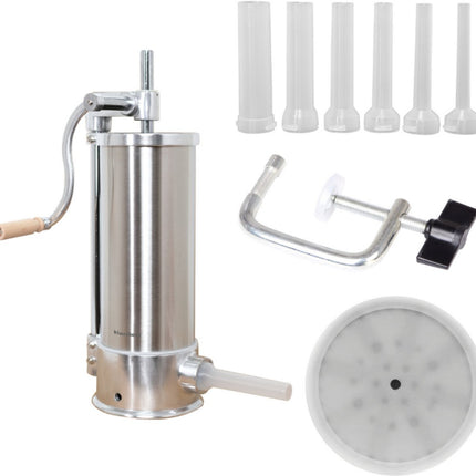 Klausberg KB-7927 Verticale Worstvuller | 5 kg Capaciteit | RVS | Professioneel | Met 6 Vullers | Vleesvuller