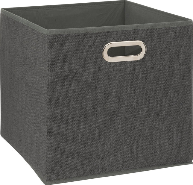 5Five Opbergmand/kastmandje - Donkergrijs - 31 x 31 x 31 cm - 29 liter - Vakkenkast manden - Stof met versterkte bodem - Opvouwbaar