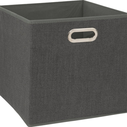 5Five Opbergmand/kastmandje - 4x - Donkergrijs - 31 x 31 x 31 cm - 29 liter - Vakkenkast manden - Stof met versterkte bodem - Opvouwbaar