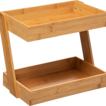 5Five keukenrek/opbergrek/aanrecht organizer - 32 x 23 x 26 cm - bamboe hout